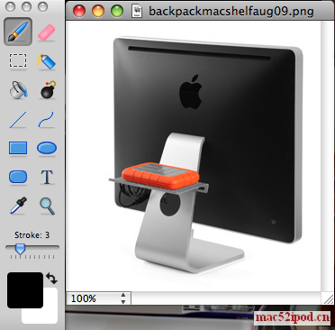 苹果电脑Mac OS X系统上，类似Windows画图板的软件paintbrush截图