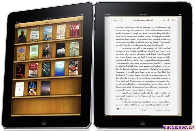 苹果iPad平板电脑的iBooks电子书阅读器
