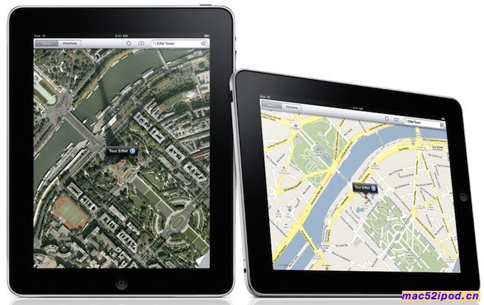 苹果iPad平板电脑上Google地图