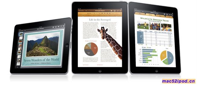 苹果iPad平板电脑运行iWork