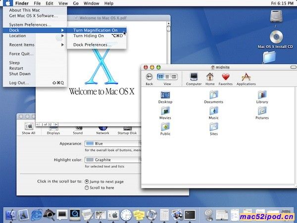 苹果Mac OS X 10.0 Cheetah操作系统界面