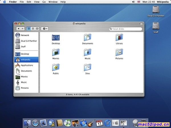 苹果Mac OS X 10.3 Panther操作系统界面