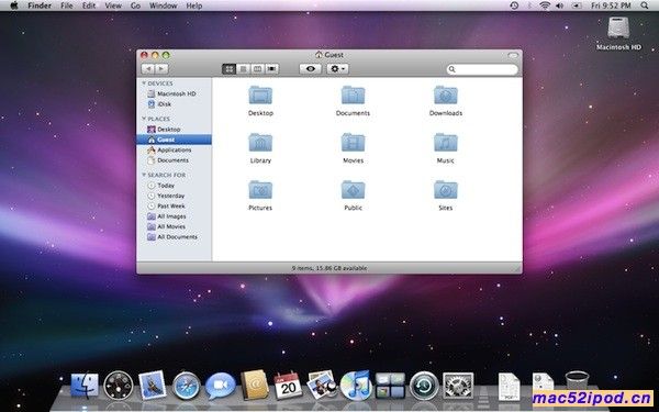 苹果Mac OS X 10.5 Leopard操作系统界面