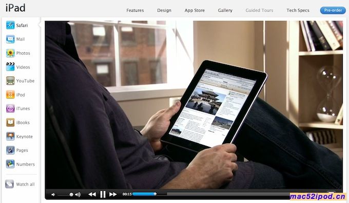 苹果官方网站发布的iPad平板电脑教程和操作演示视频