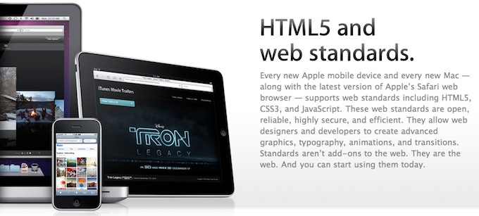 苹果官方网站发布HTML5效果展示