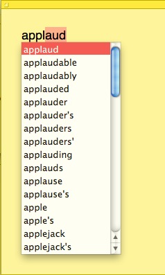 苹果电脑 Mac OS X 系统下输入记不清的英文单词，调出提示的方法