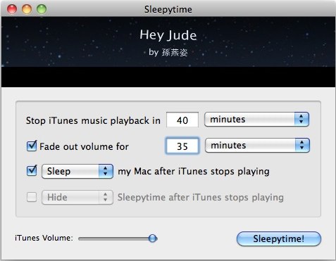 让苹果 iTunes 定时关闭/停止播放的软件：Sleepytime