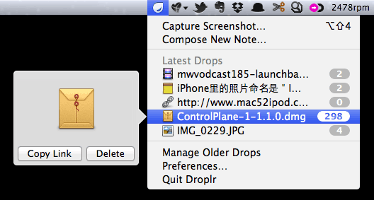 苹果电脑 Mac OS X 系统上非常方便的网络硬盘应用：Droplr