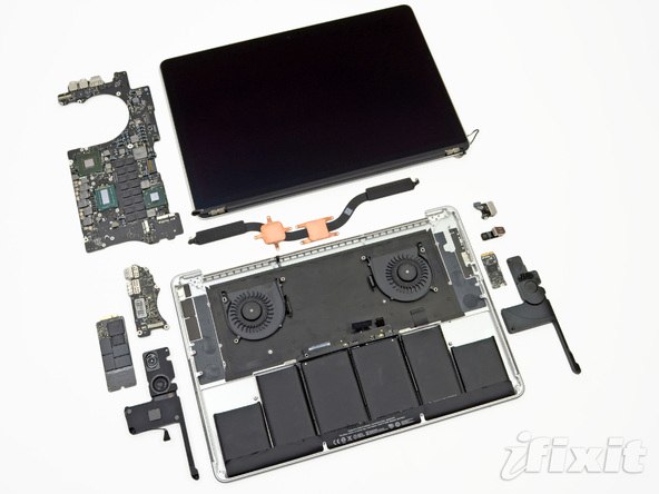 2012 款 Retina 屏苹果 MacBook Pro 笔记本电脑的所有零件