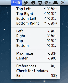 苹果电脑 Mac OS X 系统上一键设置窗口位置和尺寸的软件：ShiftIt