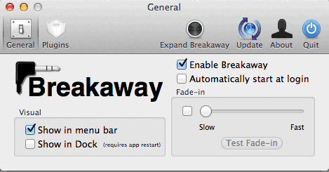让苹果 iTunes 在电脑插上耳机后自动播放音乐的免费软件：Breakaway