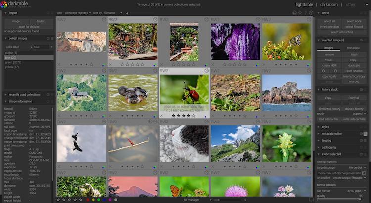 照片管理和后期编辑的开源免费软件：darktable