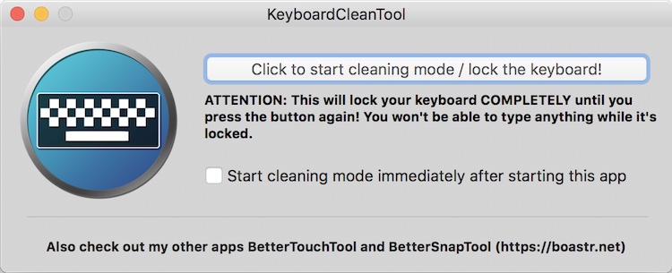 Mac技巧之锁定苹果笔记本电脑键盘：免费软件 KeyboardCleanTool