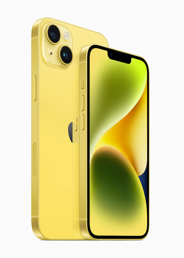 黄色苹果 iPhone 14 和 iPhone 14 Plus