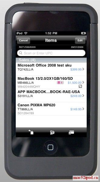 苹果iPod touch改装的掌上收银机EasyPay touch，结账界面