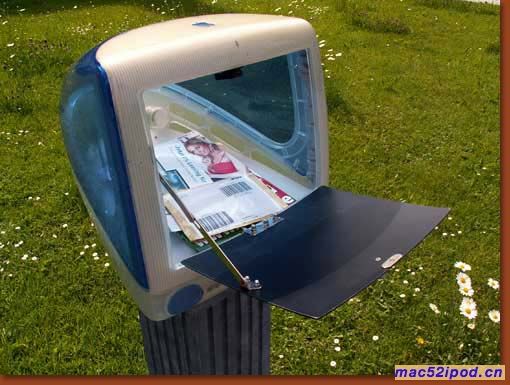外国玩家改装的苹果iMac G3为原型的邮筒