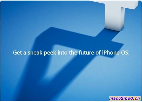 苹果sneak peek of the next generation of iPhone OS software发布会海报