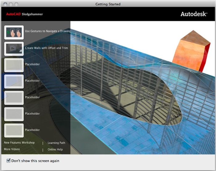 AutoCAD for Mac OS X 的绘图界面