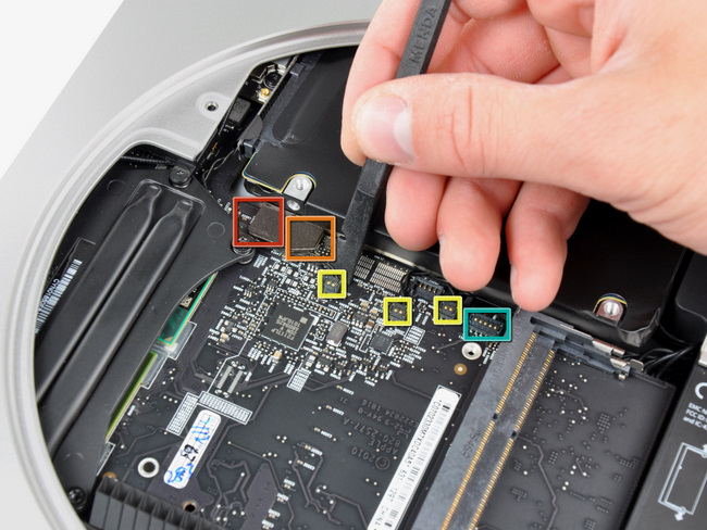 苹果Mac Mini电脑主板上的接口