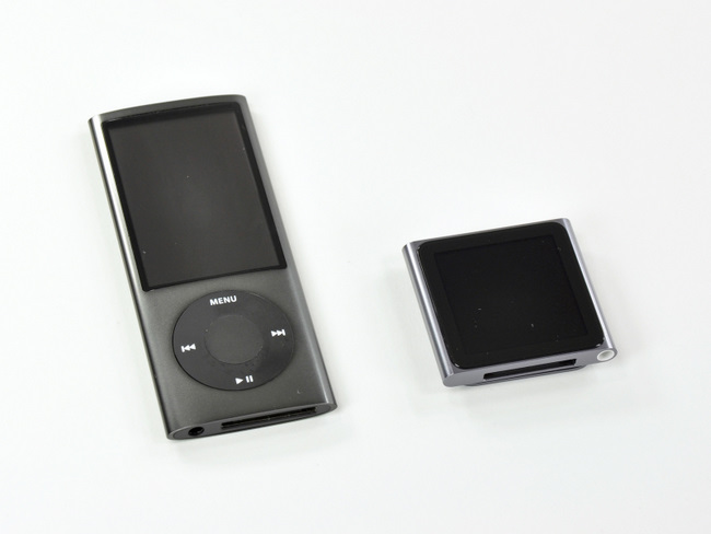 第五代和第六代苹果 iPod nano 对比