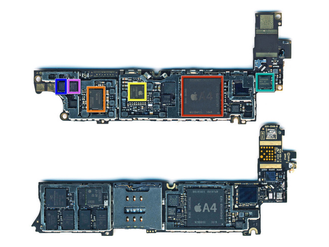 CDMA 版苹果 iPhone 4 手机主板芯片