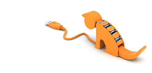 与苹果电脑绝配的小猫外形USB HUB
