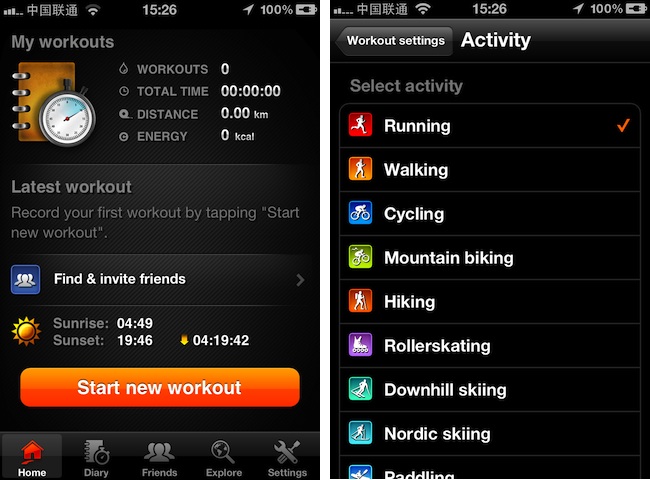 苹果 iPhone 上的户外锻炼记录/辅助软件：SportsTracker（免费 App）