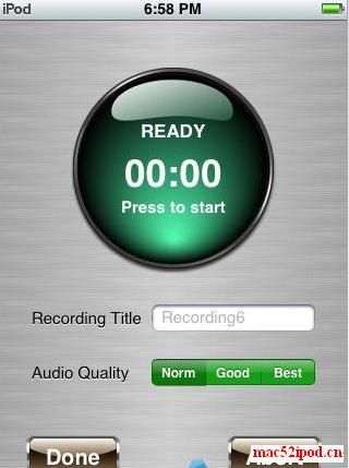 免费的苹果iPhone手机录音机软件Easy Recorder界面