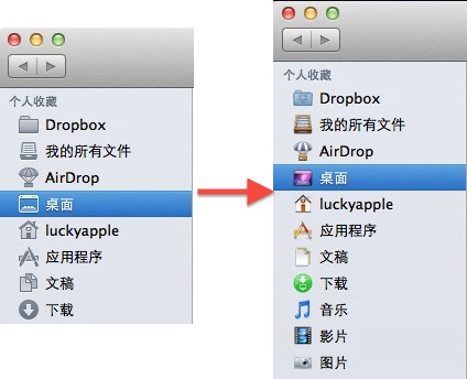 将苹果电脑 Mac OS X Lion 系统的 Finder 侧边栏从灰色变回彩色