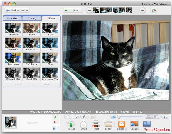 Google Picasa for Mac的界面截图