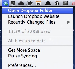 苹果电脑 Mac OS X 系统上使用 Dropbox