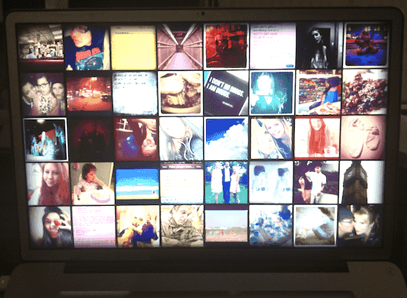 用 Instagram 照片墙做苹果电脑屏保的效果