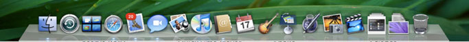 苹果电脑Mac OS X 10.5系统的3D Dock栏效果