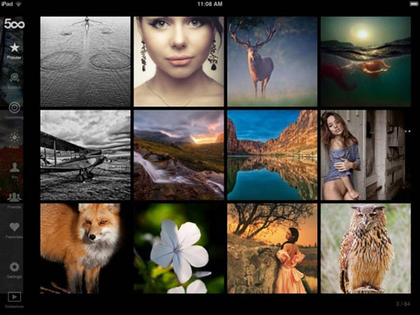 苹果 iPad 上寻找和欣赏高品质照片的应用：500px（免费 App）