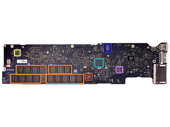 2012 款苹果 MacBook Air 笔记本电脑主板上的芯片