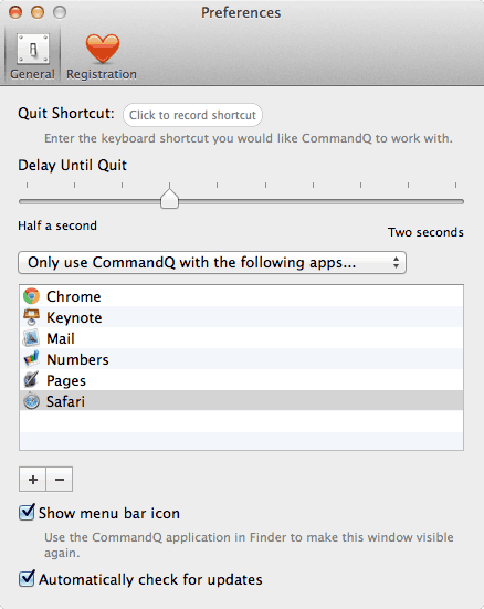苹果电脑 Mac OS X 系统上防止误按 command + Q 退出软件悲剧的小工具：CommandQ