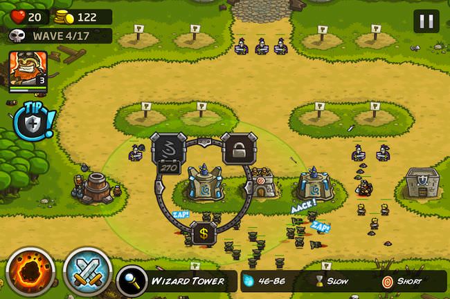 苹果 iPhone、iPad 上最好的塔防游戏：Kingdom Rush