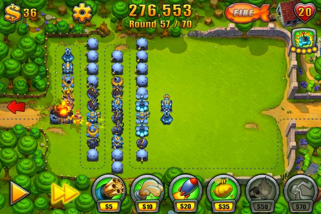 苹果 iPhone 上经典的塔防游戏续作：Fieldrunners 2