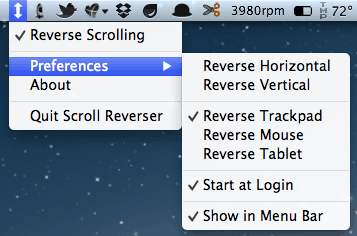 分别设置 Mac 鼠标滚轮和触控板滚动方向的软件 Scroll Reverser