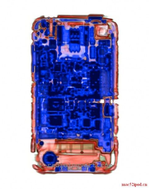 CT扫描的苹果iPhone透视图