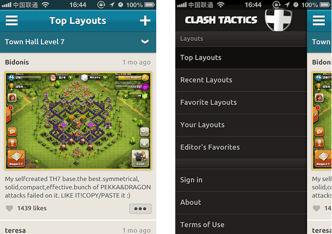 搜集展示 Clash of Clans 布阵地图的应用：Clash Tactics