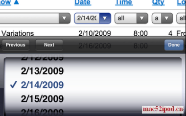 苹果iPhone通过Google Spreadsheets查看、修改Excel的界面