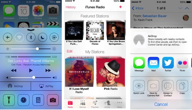 苹果 iOS 7 界面截图