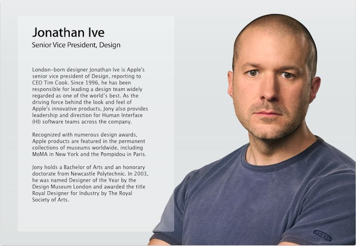 苹果官网的 Jonathan Ive 介绍