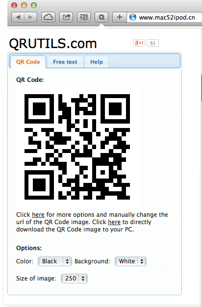 把当前网页地址生成二维码的 Safari / Chrome / Firefox / Opera 浏览器扩展插件：QR Code Generator