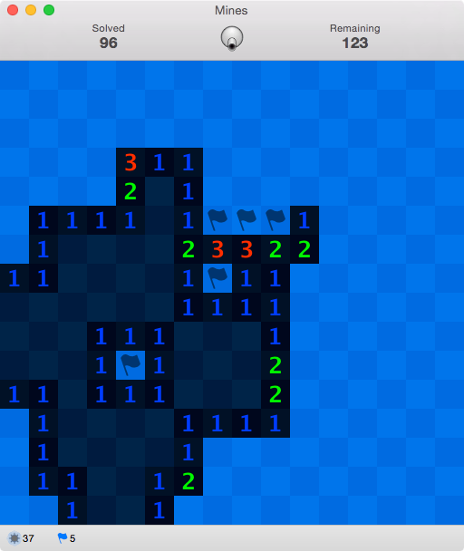 苹果电脑 Mac OS X 系统上的扫雷游戏：Mines