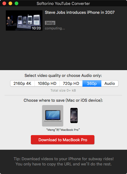 把Youtube 视频一键下载到苹果电脑和 iPhone、iPad 上的软件：Youtube Converter