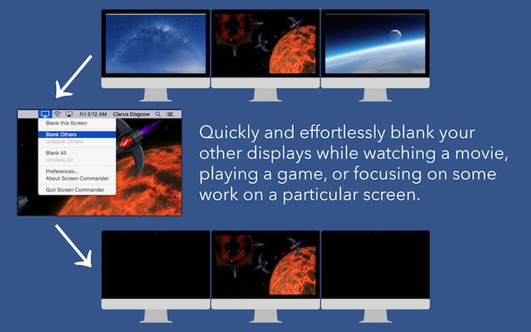 让显示器黑屏的 Mac 软件：Screen Commander