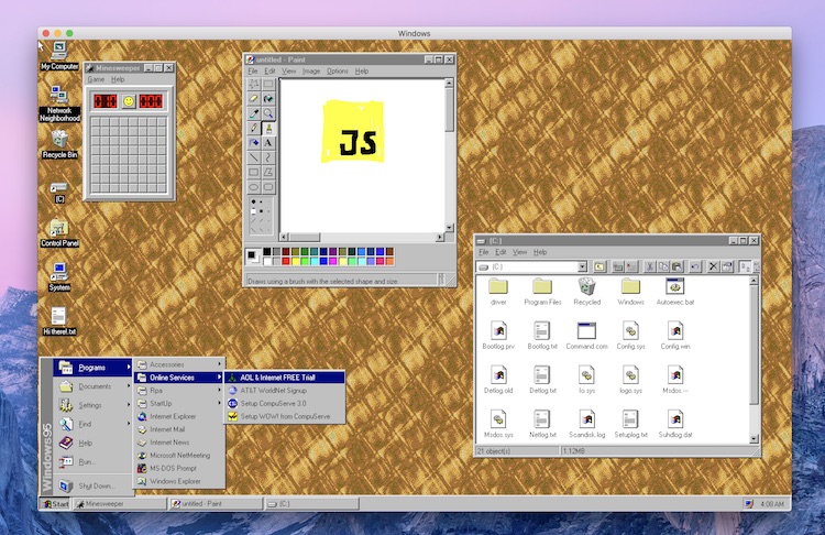 在苹果电脑 macOS 系统里直接运行 Windows 95