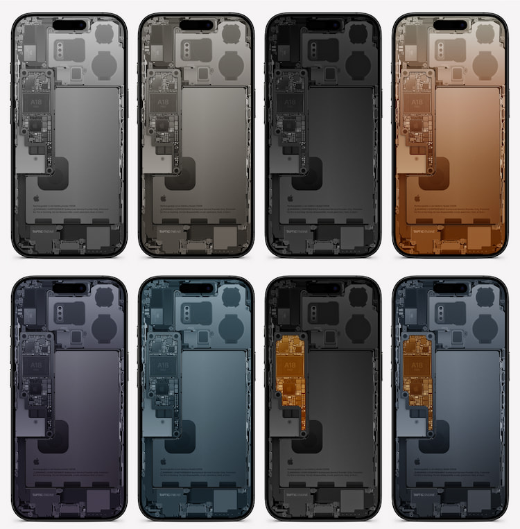 用苹果 iPhone 16 Pro & 16 Pro Max 内部结构图做手机壁纸